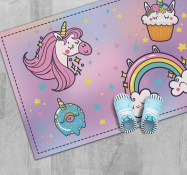 Egyszarvú fantasy téma vinil szőnyeg mások - TenStickers
