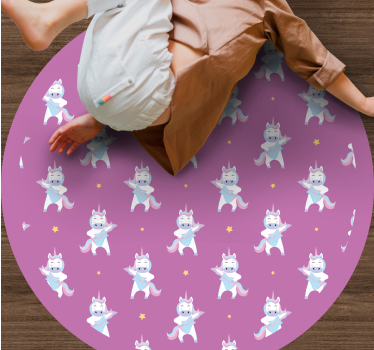 Egyszarvú gitározás körkörös szőnyeg - TenStickers