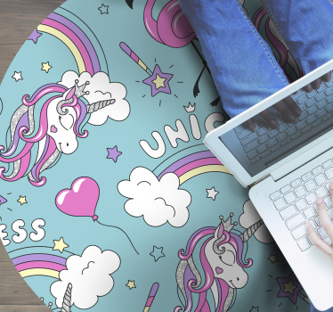 Egyszarvú minta flamingó szivárványos színes állati szőnyeggel - TenStickers