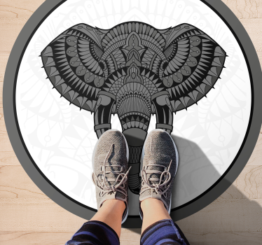 Elefántszürke mandala vinil szőnyeg állat - TenStickers
