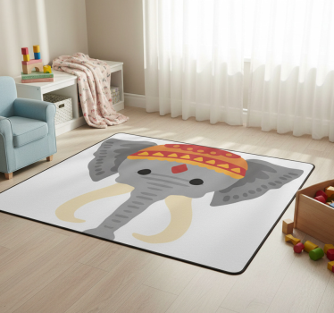 Elefántfej figura vinil szőnyeg állat - TenStickers