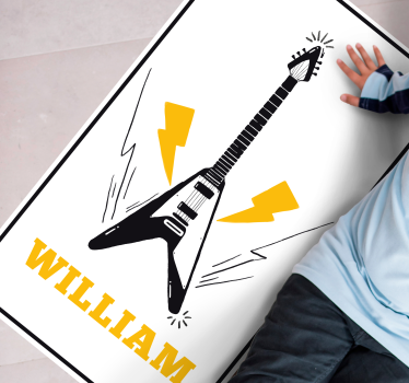 Elektromos gitár művészet Vinil szőnyeg nevekkel - TenStickers