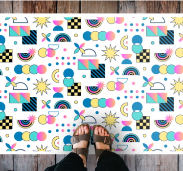Élénk elemek vinil szőnyeg geometriai - TenStickers