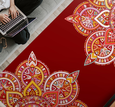 élénk geometrikus motívumok vinil szőnyeg mandala - TenStickers