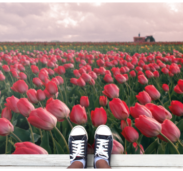 élénk tulipánmező vinil szőnyeg természet - TenStickers