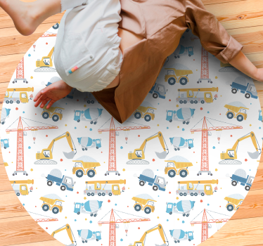 építőipari járművek vinil szőnyeg gyerekek - TenStickers
