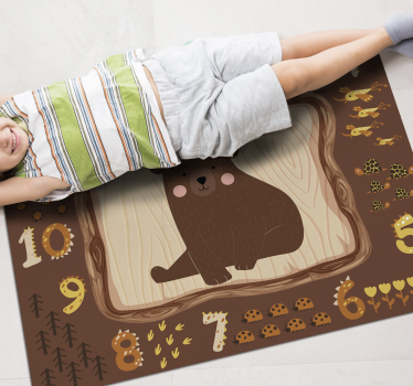 Erdei állatok számokkal baba szőnyeg - TenStickers