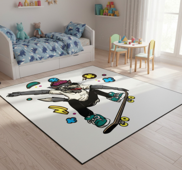 Farkas gördeszkán vinil szőnyeg állat - TenStickers