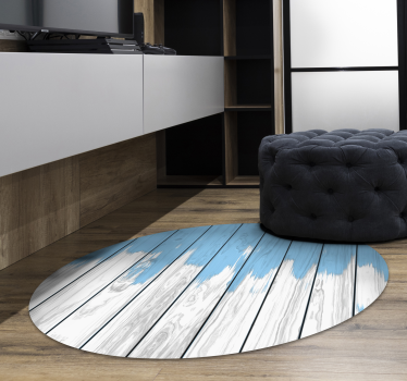 Fehér és kék fa vinyl szőnyeg - TenStickers