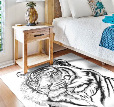 Fehér tigris arc állati szőnyeg - TenStickers