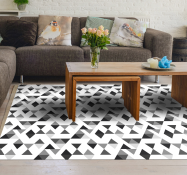 Fekete-fehér háromszögek geometriai vinilszőnyeg - TenStickers