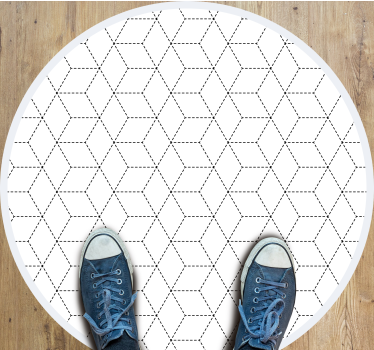 Fekete-fehér kocka mintás pontokkal minimalista szőnyeg - TenStickers