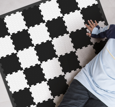Fekete-fehér puzzle négyzetek babaszőnyeg - TenStickers