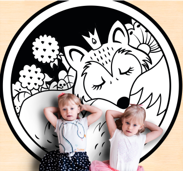Fekete-fehér róka alvó baba matrac - TenStickers