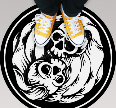 Fekete -fehér yin yang nappali szőnyeg - TenStickers