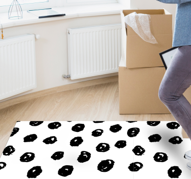 Fekete pontok minta fehér háttér kortárs szőnyegek - TenStickers