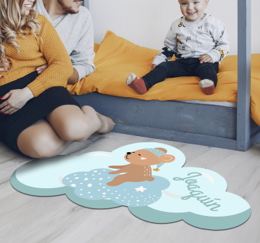 Felhő medve motívum Vinil szőnyeg nevekkel - TenStickers