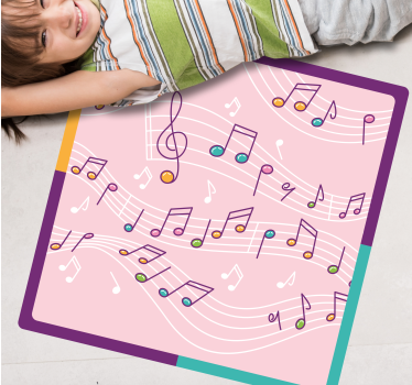 Finom hangjegyek szögletes szőnyeg - TenStickers