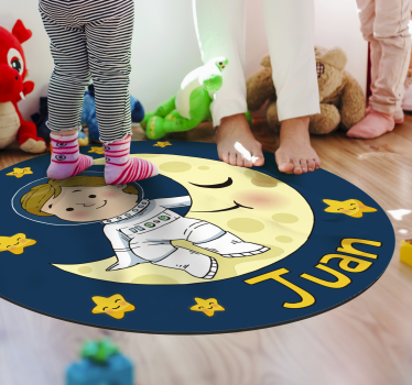 Fiú űrhajós névvel gyerek vinyl szőnyeg - TenStickers
