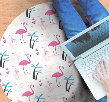 Flamingó trópusi jelenet vinil szőnyeg tinik - TenStickers