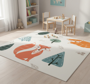 Furfangos róka minták - vinil szőnyeg Állat - TenStickers