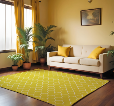 Geometriai vonal minta Vinil szőnyeg sárga - TenStickers