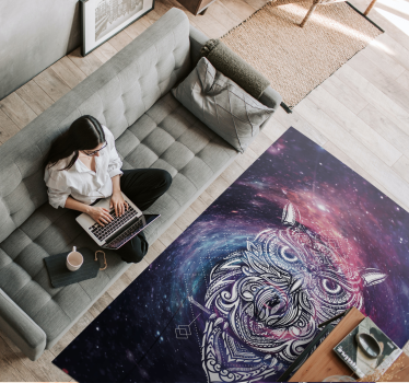 Geometrikus bagoly hálószoba szőnyeg - TenStickers