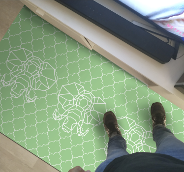 Gren geometrikus elefántok vinil szőnyeg állat - TenStickers