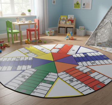 Geometrikus parchis táblás vinil szőnyeg gyerekeknek - TenStickers