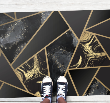 Geometrikus szürke és fekete gyémánt mintás geometriai szőnyegek - TenStickers