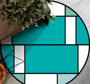 Geometrikus türkiz motívum vinil szőnyeg modern - TenStickers