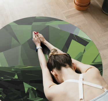 Geometrikus zöld fazetták vinil szőnyeg struktúra - TenStickers