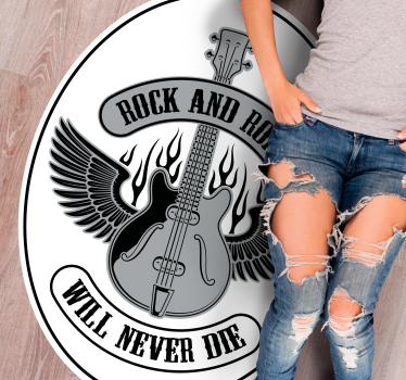 Gitár tűzben rock szöveg hálószoba szőnyeg - TenStickers