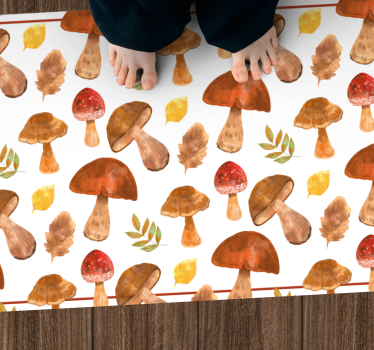 Gomba és levél vinil szőnyeg természet - TenStickers