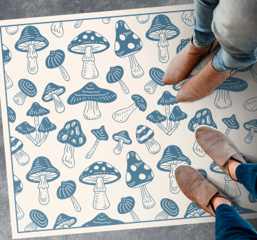 Gomba mintás sikkes vinil szőnyeg természet - TenStickers