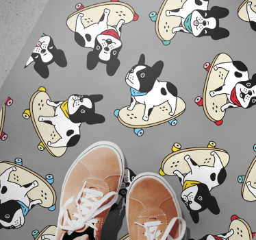 Gördeszka bulldog tizenéves szőnyegek hálószobákhoz - TenStickers