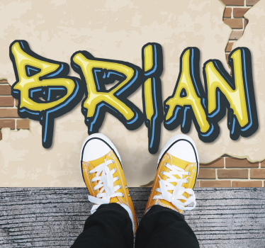 Graffity és tégla textúra személyre szabott vinil szőnyeg - TenStickers