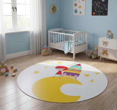 Űrhajó a holdon vinil szőnyeg gyerekeknek - TenStickers