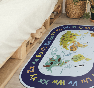 Gyerekeknek ábécé vinil térképszőnyeggel - TenStickers