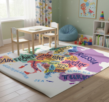 Gyerekeknek készült vinil szőnyeg - gyerek európa térkép - TenStickers