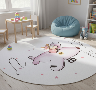 Repülőn a kis egér - vinil szőnyeg gyerekeknek - TenStickers