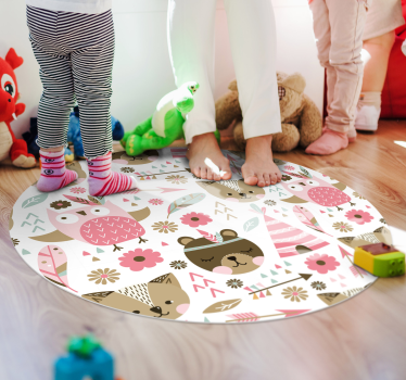 Gyermek állatmintákat vinil szőnyeg óvodák - TenStickers