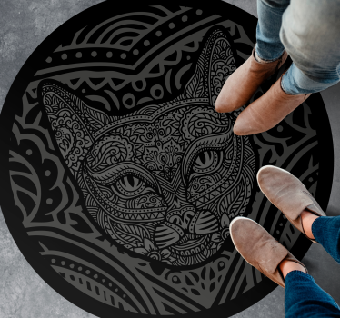 Gyönyörű macska mandala szőnyeg - TenStickers