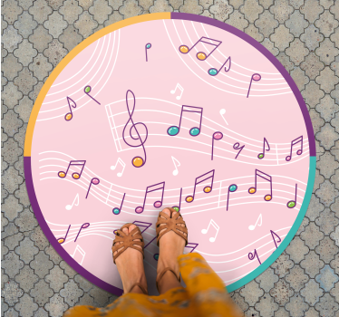 Hangjegyek motívuma vinil szőnyeg tinik - TenStickers
