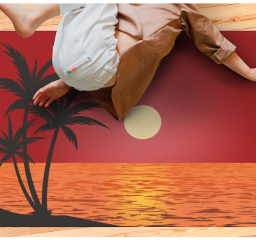 Hawaii naplemente aranyos design kortárs szőnyegek - TenStickers