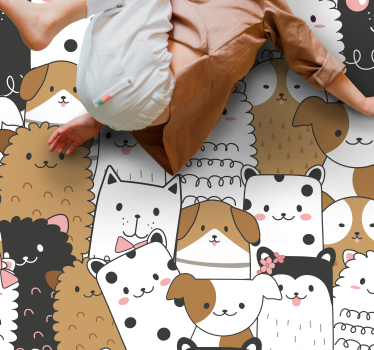 Imádnivaló állati arcok vinil szőnyeg állat - TenStickers