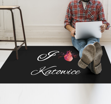 Imádom a katowice szabott padlószőnyeget - TenStickers