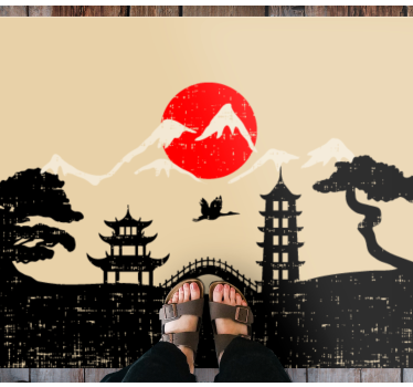 Japán kerti sziluett kortárs szőnyegek - TenStickers