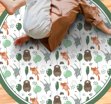 Játékos állatos lufik vinil szőnyeg gyerekek - TenStickers