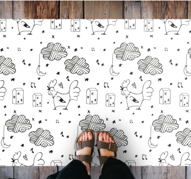 Minimalista baromfi design vinil szőnyeg gyerekek - TenStickers